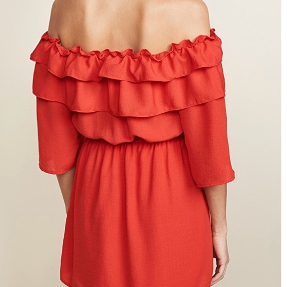 Jack by BB Dakota Women's Bowser Off The Shoulder Poppy Red Dress, Size XS - Picture 6 of 16